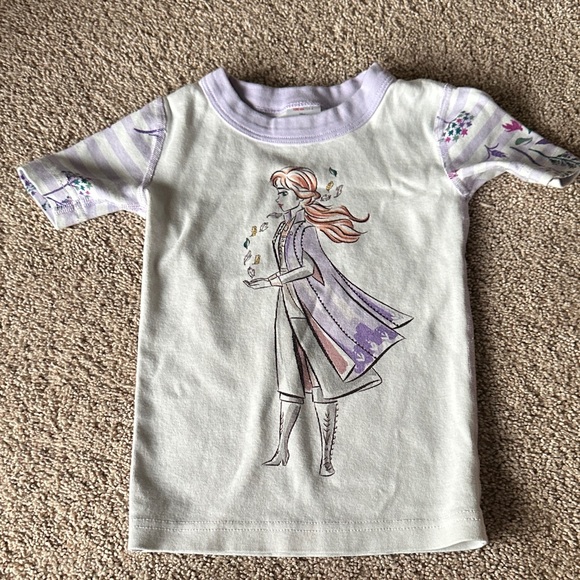 Hanna Andersson Kids Pajama Set with Lavender and White Stripes - Picture 3 of 6